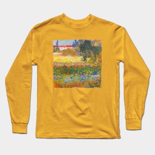 Vintage French Floral Cottage Garden Flowers Van Gogh Long Sleeve T-Shirt